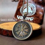 Viking Vegvisir Necklace Stainless Steel Norse Valknut Amulet Pendant