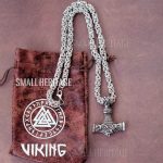 Large Viking Stainless Steel Necklace Norse Amulet