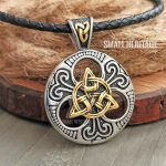 Celtic Knot Necklace Stainless Steel Trinity Pendant Chain