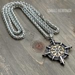 Viking Vegvisir Compass Necklace Stainless Steel Pendant Amulet