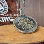 Viking Vegvisir Necklace Stainless Steel Norse Valknut Amulet Pendant