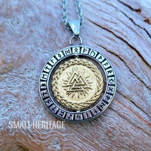 Rotating Viking Necklace Stainless Steel Norse Amulet