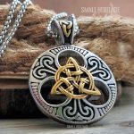 Celtic Knot Necklace Stainless Steel Trinity Pendant Chain
