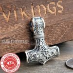 Viking Hammer Necklace 925 Sterling Silver Mjolnir Pendant