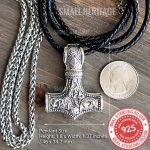 Viking Hammer Necklace 925 Sterling Silver Mjolnir Pendant