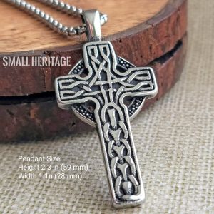 Celtic Cross Necklace Irish Viking 925 Sterling Silver Pendant