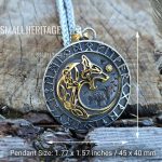 Viking Wolf Necklace Norse Rune Vegvisir Stainless Steel Yggdrasil Pendant