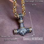 Large Viking Stainless Steel Necklace Norse Amulet Pendant Thor Hammer Mjolnir