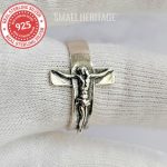 Crucifix Ring 925 Sterling Silver Jewelry Resizable Adjustable 7-12
