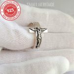 Crucifix Ring 925 Sterling Silver Jewelry Resizable Adjustable 7-12