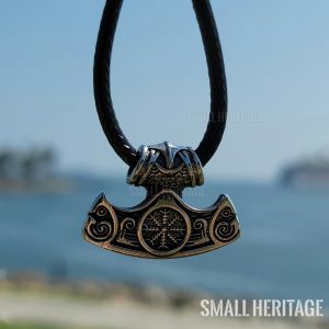Stainless Steel Viking Mjolnir Necklace Norse Hammer Pendant Rope Men Women