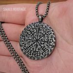 Viking Compass Necklace Stainless Steel Norse Vegvisir Amulet Pendant Thor Men