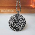 Viking Compass Necklace Stainless Steel Norse Vegvisir Amulet Pendant Thor Men