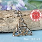 Celtic Knot Necklace 925 Sterling Silver Irish Amulet Trinity Pendant Chain Rope