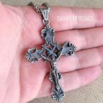 Large Christian Crucifix Cross Necklace