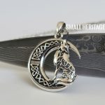 Small Heritage 925 Sterling Silver Wolf Moon Necklace