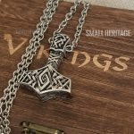 Viking Mjolnir Necklace Stainless Steel Hammer Pendant Thor Norse Amulet Men Box