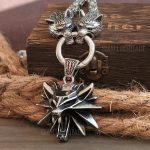 Wolf Head Large Heavy Witcher Necklace Stainless Steel Pendant