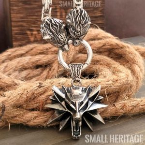 Wolf Head Large Heavy Witcher Necklace Stainless Steel Pendant