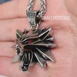 Witcher Necklace Stainless Steel Large Wolf Head Pendant