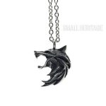 Small Heritage Wolf Head Viking Necklace Witcher Pendant