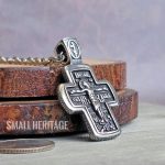 Small Heritage Orthodox Cross Necklace Eastern European Slavic Pendant