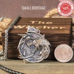 Small Heritage 925 Sterling Silver Wolf Head Wizard Pendant