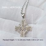 Celtic Irish Cross Necklace 925 Sterling Silver Small Cross Pendant