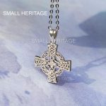 Small Celtic Cross Necklace 925 Sterling Silver Cross Pendant Chain Women