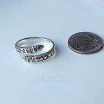 925 Sterling Silver Adjustable Viking Dragon Ring Rune Amulet