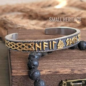 Stainless Steel Viking Bracelet Valknut Norse Runes Gift Box