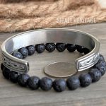 SIze - Stainless Steel Viking Bracelet Hammer Gift Box