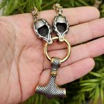 Viking Wolf Head Stainless Steel Necklace