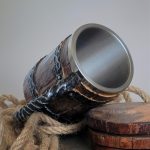 Viking Mug Norse Beer Drinking Cup Tankard Brown Color