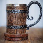 Viking Mug Norse Beer Drinking Cup Tankard Brown Color