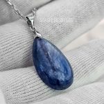 Natural Blue Kyanite Pendant 925 Sterling Silver Chain Gemstone