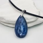 Natural Blue Kyanite Pendant with rope