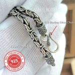 Handcrafted 925 Sterling Silver Byzantine Chain Necklace