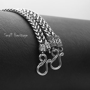 925 Sterling Silver Wheat Spiga Chain Necklace 60cm - Viking Gift Box Included