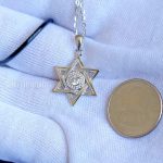 Star of David Necklace 925 Sterling Silver Pendant Chain & Cubic Zirconia Women