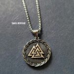 Viking Valknut Necklace Norse Vegvisir Pendant