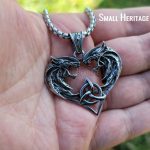 Viking Wolf Valknut Necklace Geri and Freki
