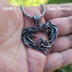 Viking Wolf Valknut Necklace Geri and Freki