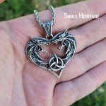 Viking Wolf Valknut Necklace Geri and Freki