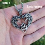Viking Wolf Valknut Necklace Geri and Freki
