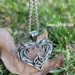 Viking Wolf Valknut Necklace Geri and Freki