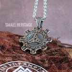 Norse Vegvisir Valknut Necklace Viking Stainless Steel Pendant Chain