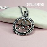 Celtic Knot Necklace 925 Sterling Silver Irish Trinity Pendant