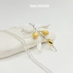 Olive Leaves Branch Necklace 925 Sterling Silver