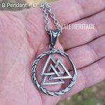 Viking Valknut Necklace Dragon Amulet